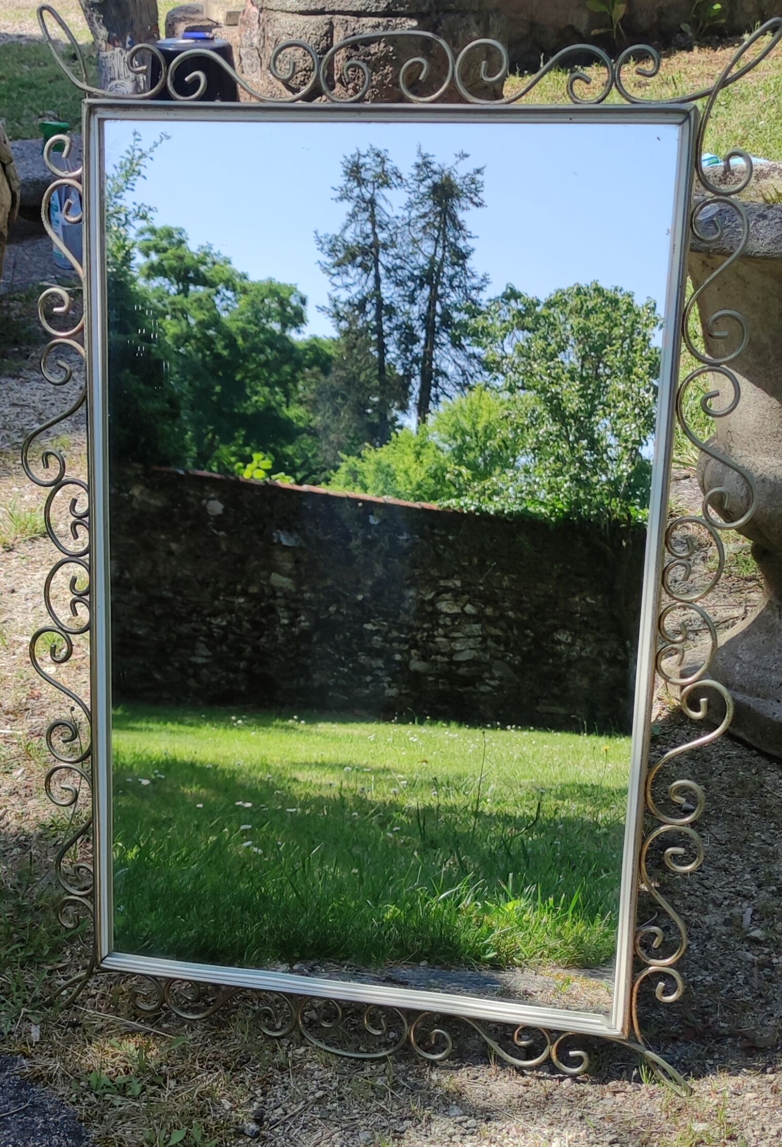 Wrought iron mirror 1960s