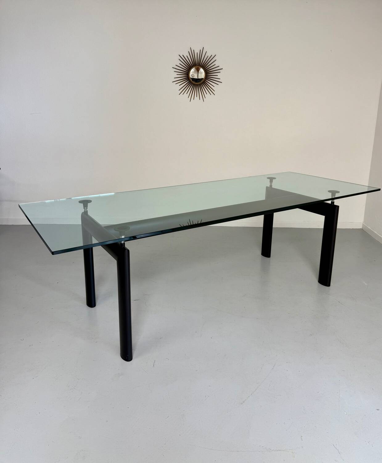 Le Corbusier Cassina LC6 vintage glass dining table
