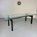 Le Corbusier Cassina LC6 vintage glass dining table