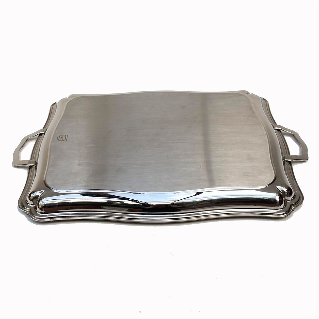 Jean Couzon tray in arabesque grey stainless metal