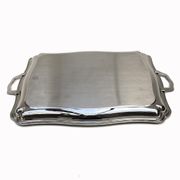 Jean Couzon tray in arabesque grey stainless metal