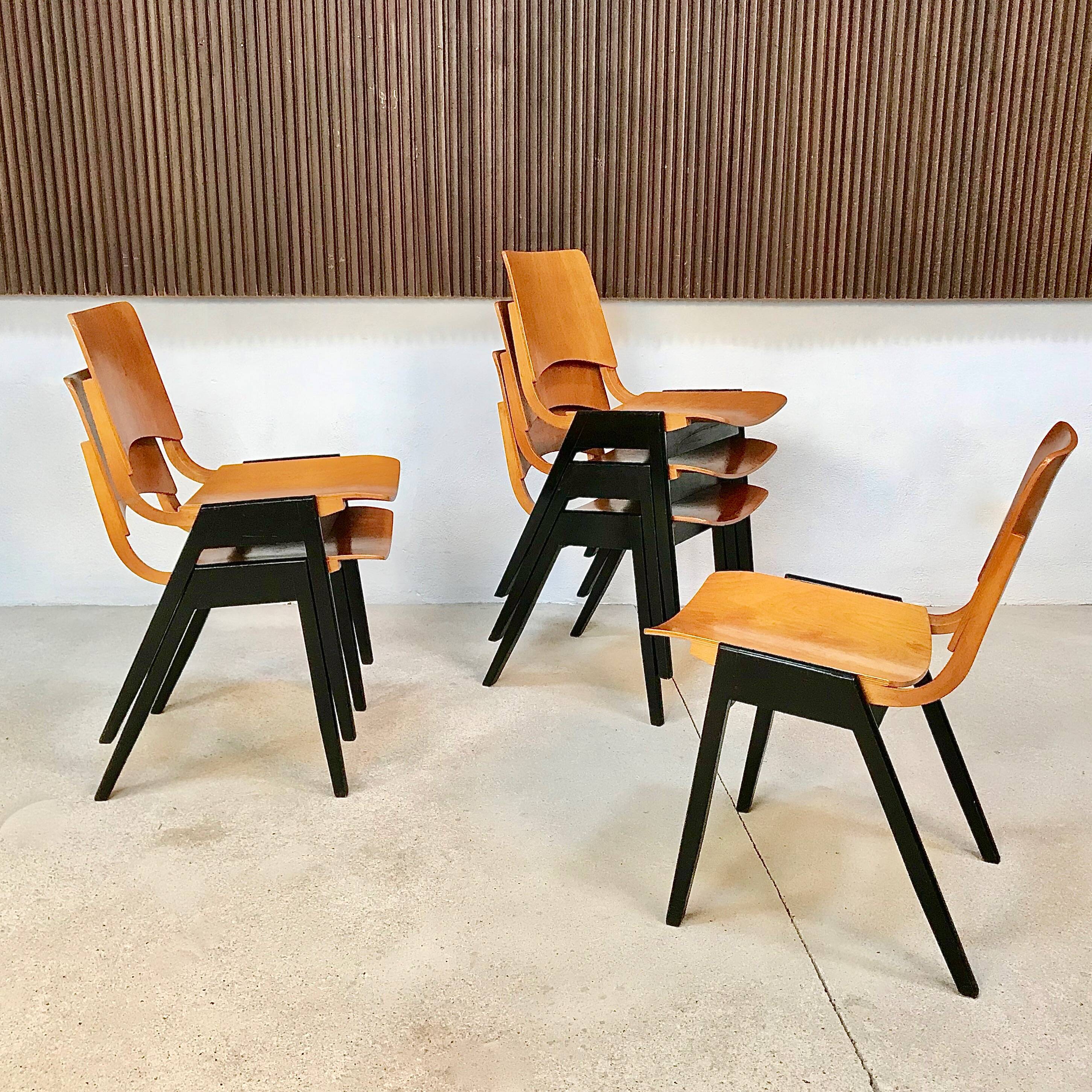 Set of 6 Dining Chairs P7 by Roland Rainer for E & A Pollack, Vienna 1952