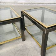 Hollywood Regency Two-Tier Sofa End Tables, 1970s, Set of 2