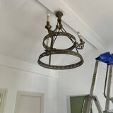 Brass chandelier from the early 20th century.