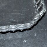 Old square tray in molded glass - liquor or fruit service 21.5cm