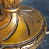 Lamp foot turned carved antique patina