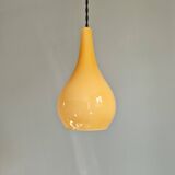 Scandinavian pendant light in honey-colored opaline glass, 1960s