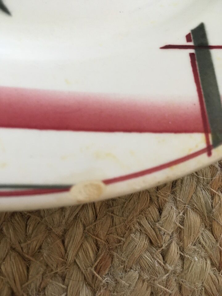 Flat plates with digoin roses sarreguemines