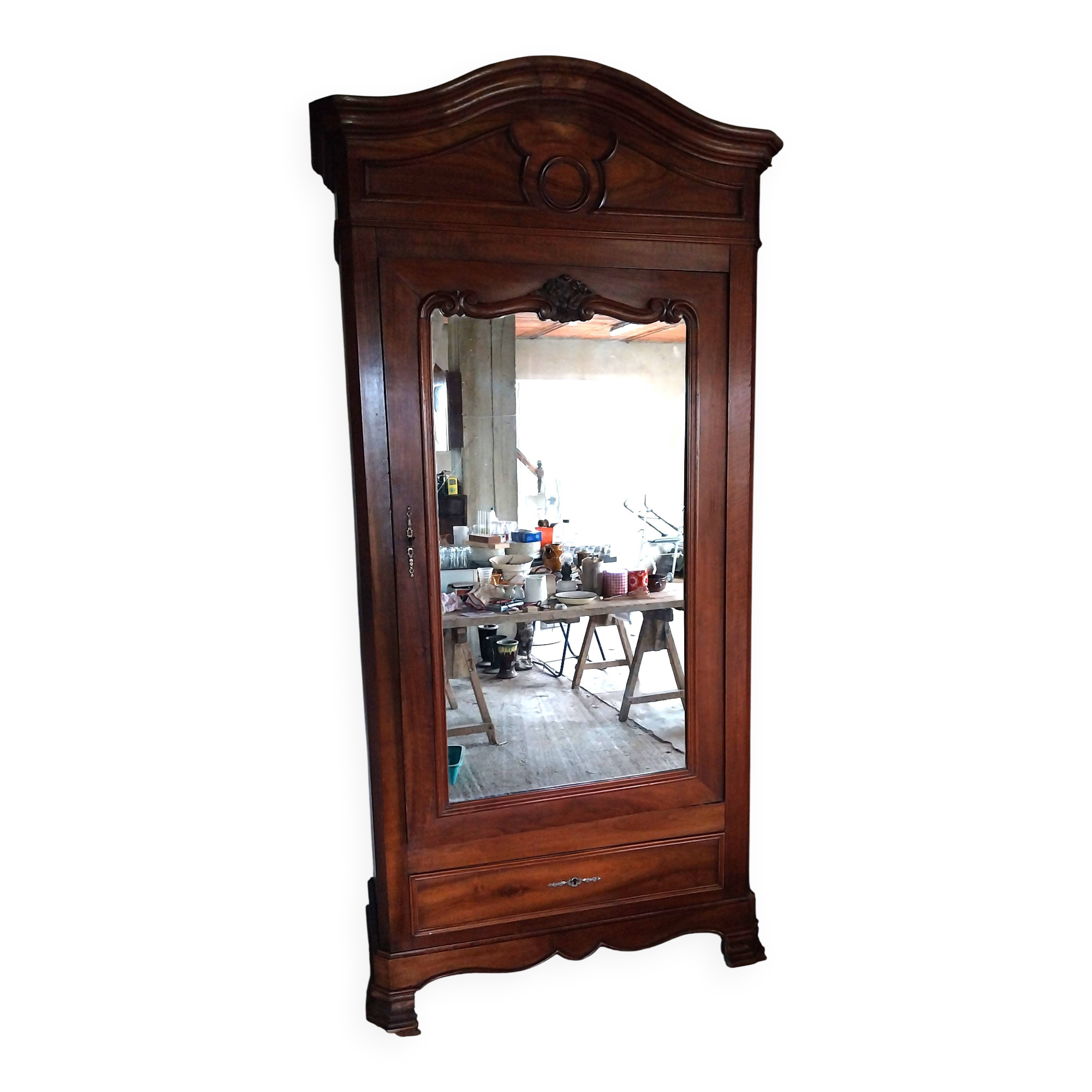 Louis Philippe wardrobe in solid cherry wood