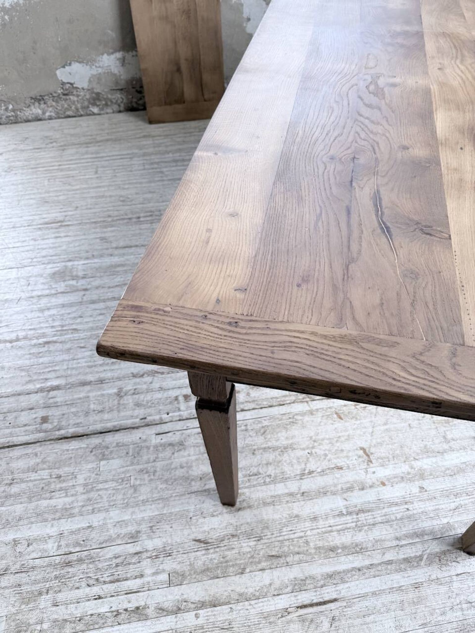 Solid oak farmhouse table with extensions (190-280cm) 1950