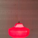 Vintage red glass pendant light from the 70s