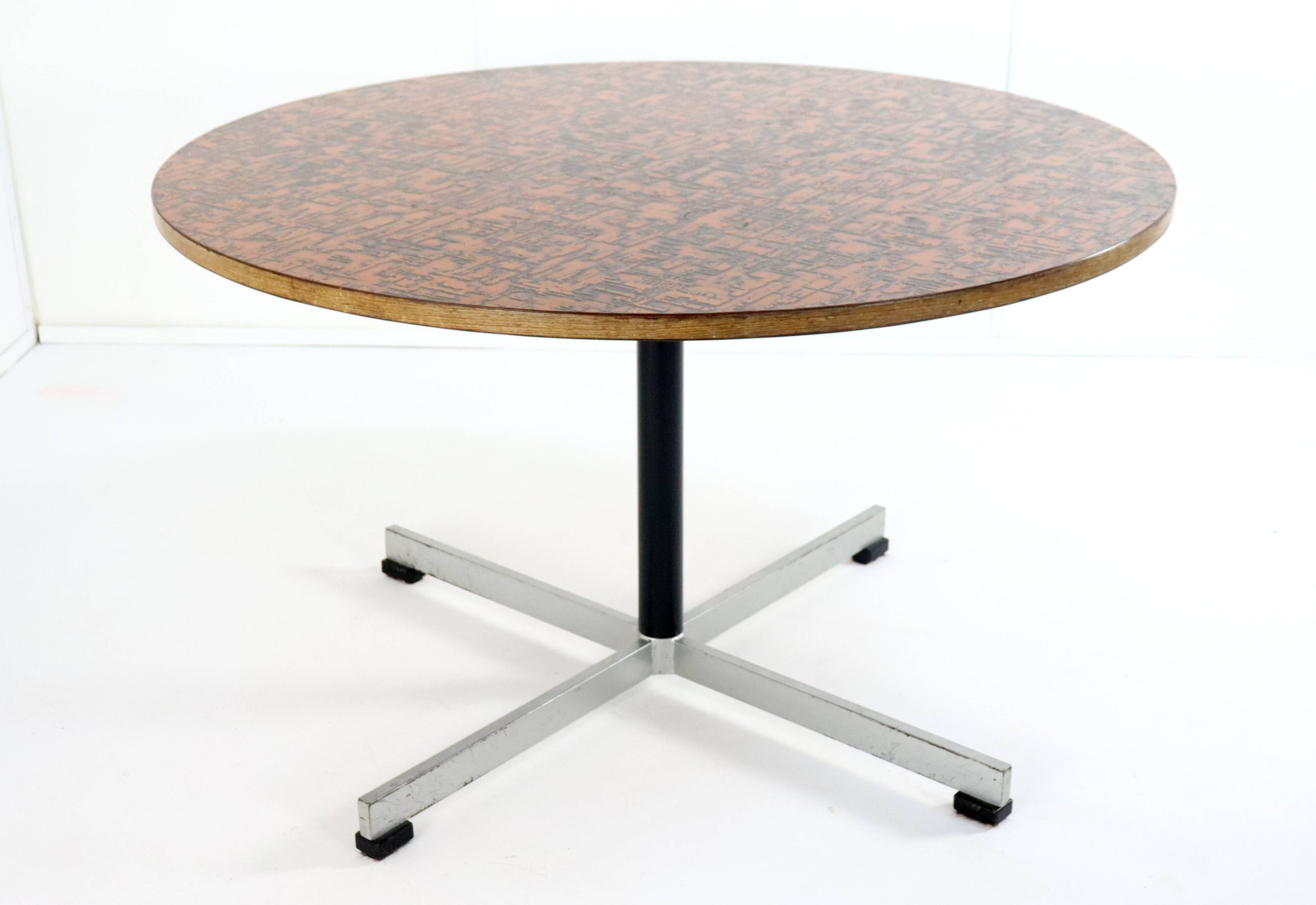 Round copper dining table