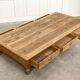 Exceptional oak coffee table, antique draper's table from the 19th century.