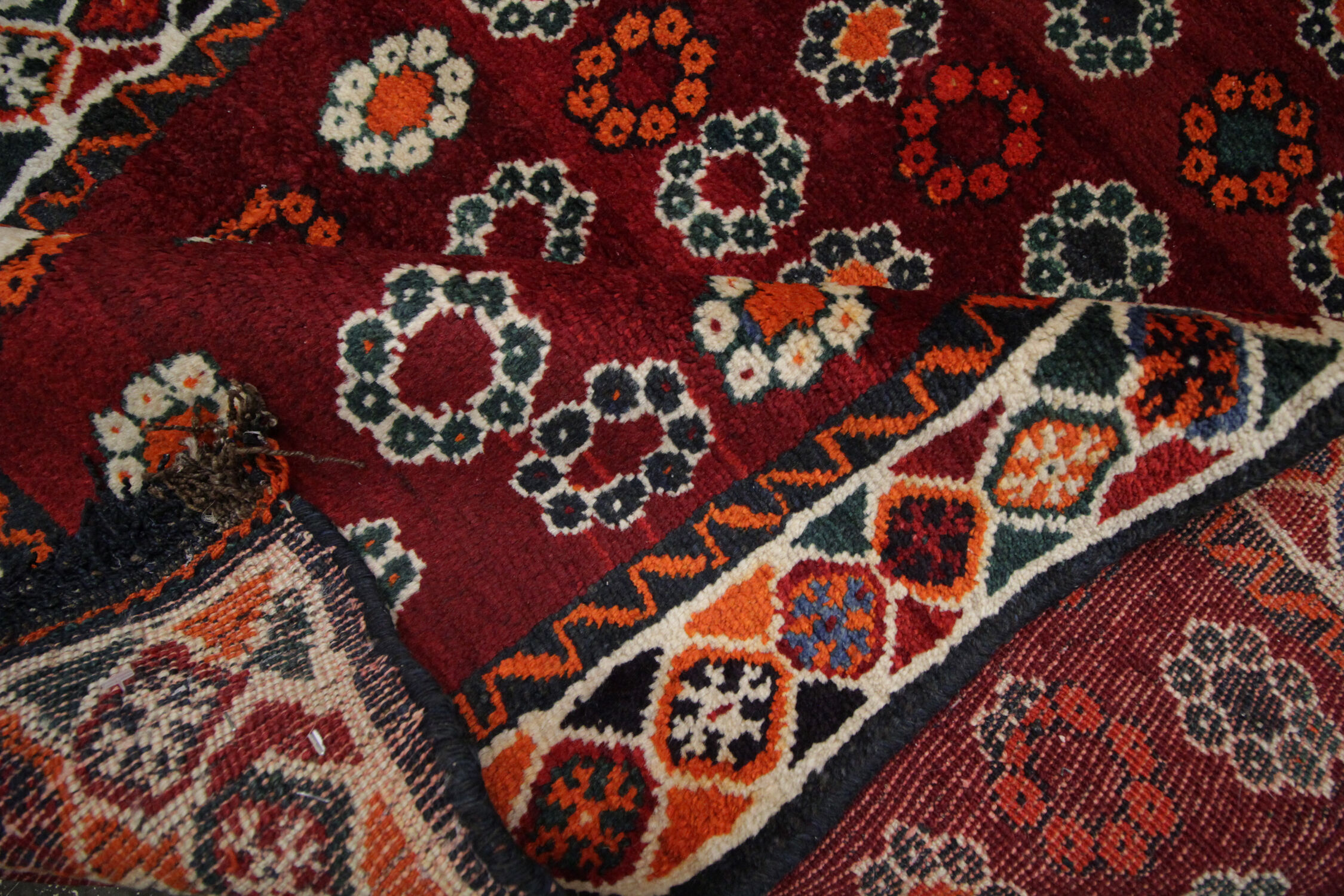 Vintage persian handwoven wool lori rug 1930- 96x157cm