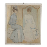 Peinture moderne signée Leonardo Stoppa, huile sur panneau dur, XXe siècle