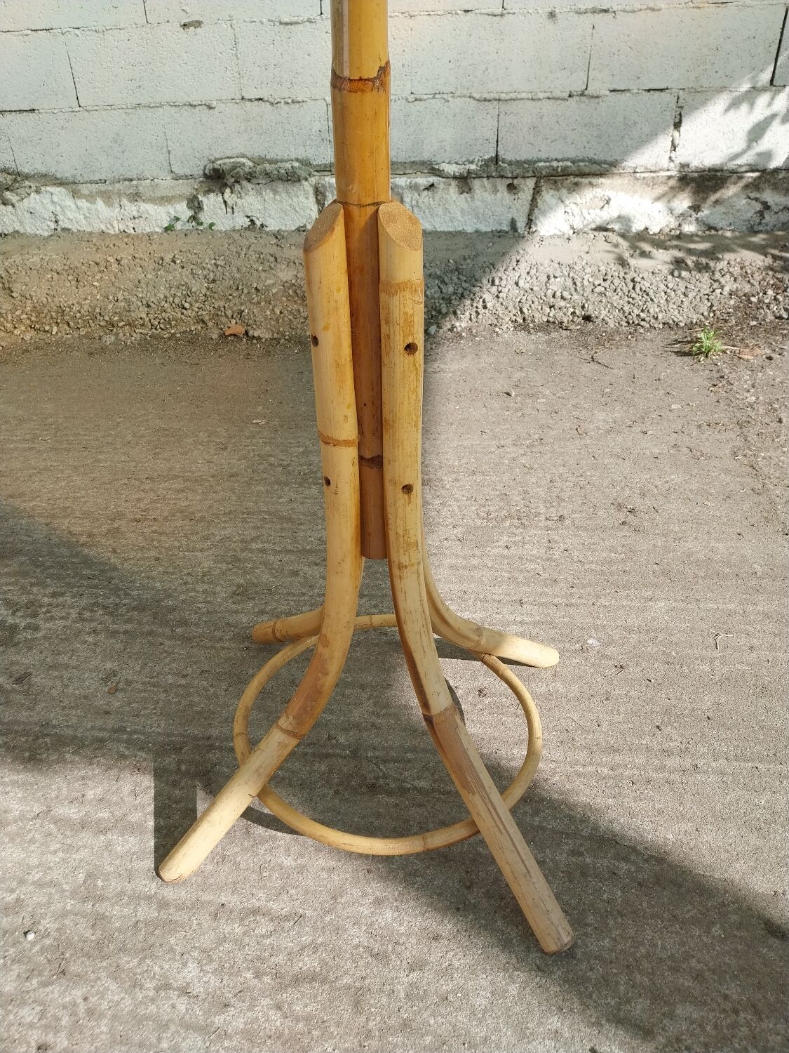 Rattan coat rack