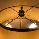 Directoire style bouillotte lamp in brass with double lights.
