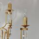 Crystal and gilded brass chandelier Mid Century 1970s