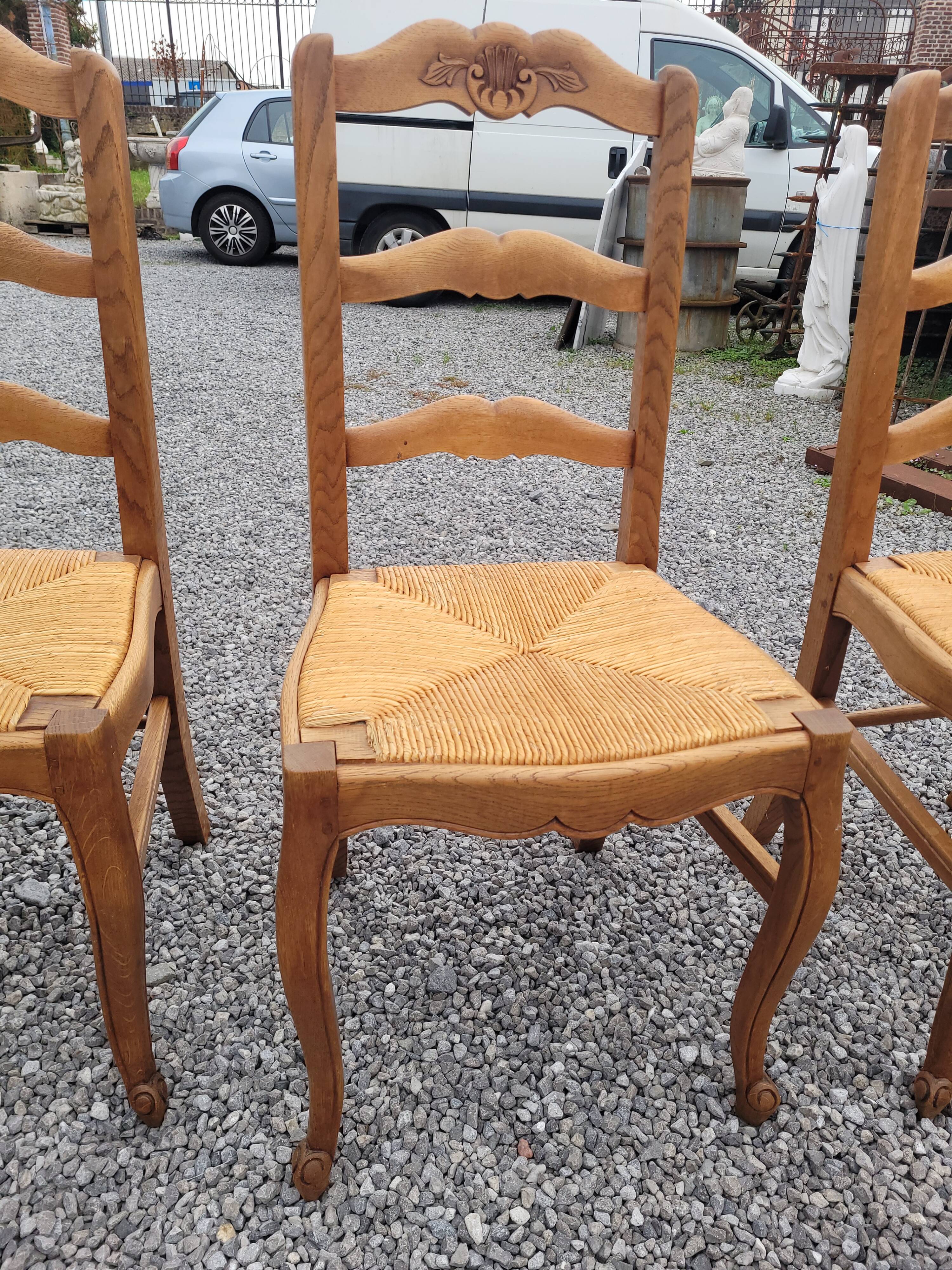 6 Louis XV style oak chairs