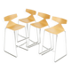 "Saya" bar stools by Lievore Altherr Molina for Arper, set of 4, ash and stainless steel, Saya, Italy.