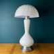 Large Mushroom Table Lamp in White Murano Glass, Italy, 1970s