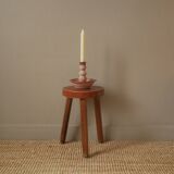 Bougeoir terre cuite peint à la main fabrication artisanale design nord africain ethnique tribal