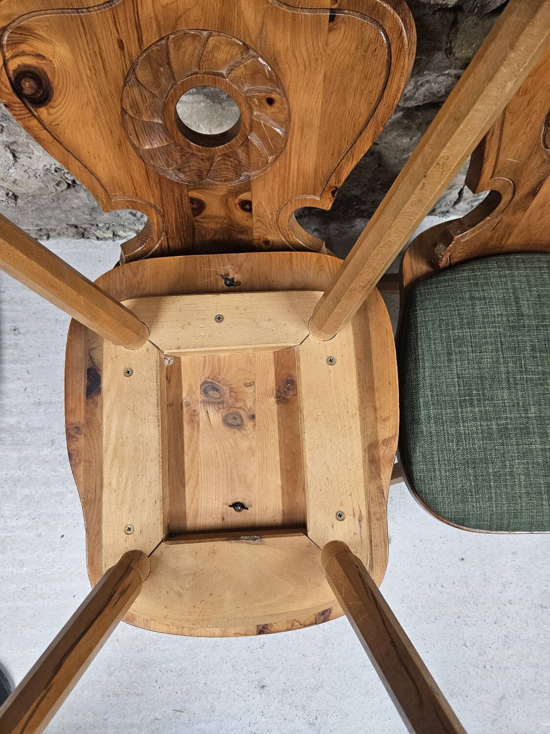 Lot 4 chaises auberge bistrot 1970"