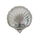 Shell Butter Bowl Caviar Holder Chrome Blue Glass Vintage