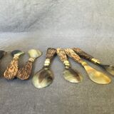 Set of 7 horn and wood spoons