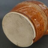 Mid-20th century brown glazed stoneware wine pitcher