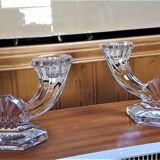 Pair of Val saint Lambert candlesticks