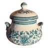 Old earthenware sugar bowl oriental model Sarreguemine