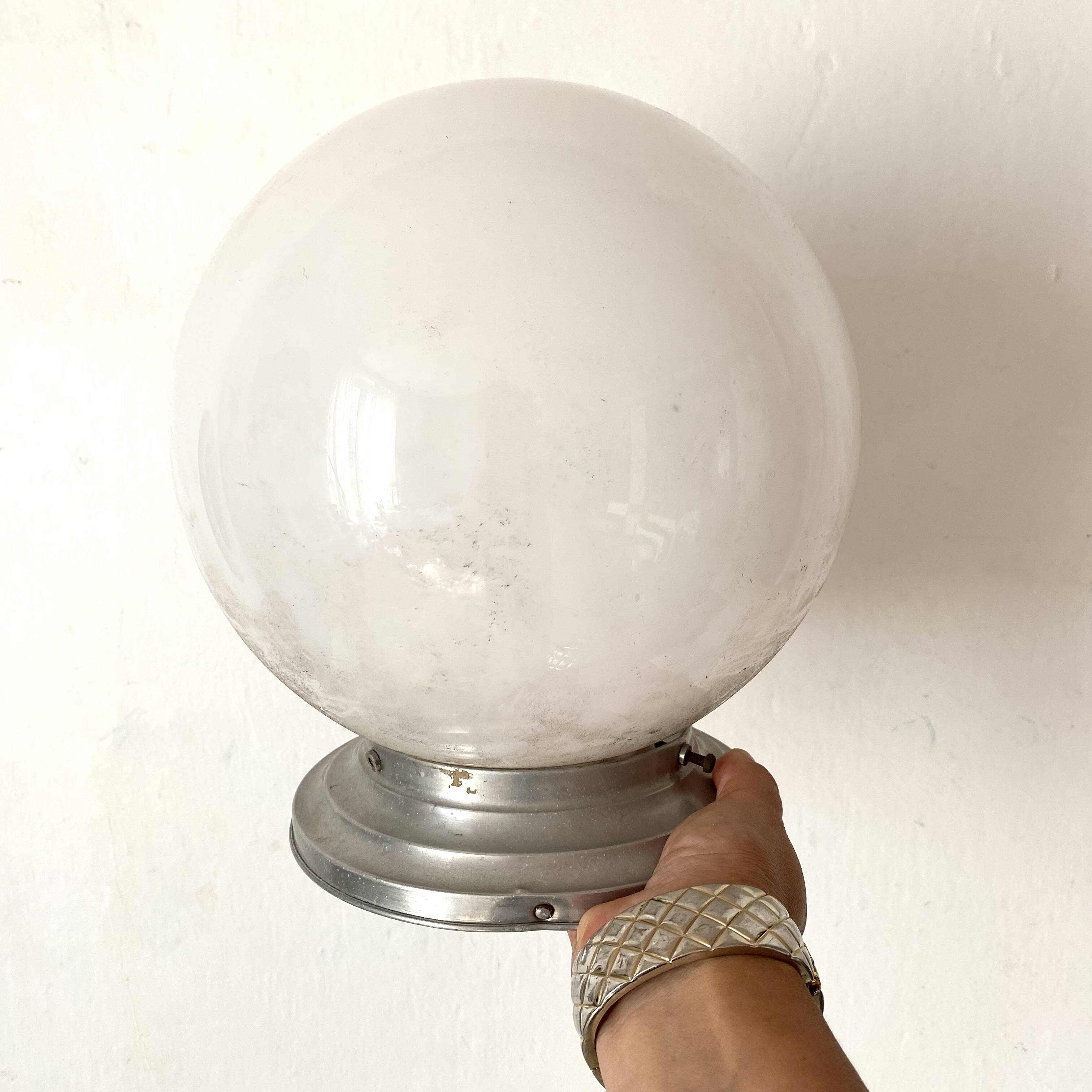Art Deco opaline ball ceiling light