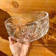 Chiseled crystal salad bowl