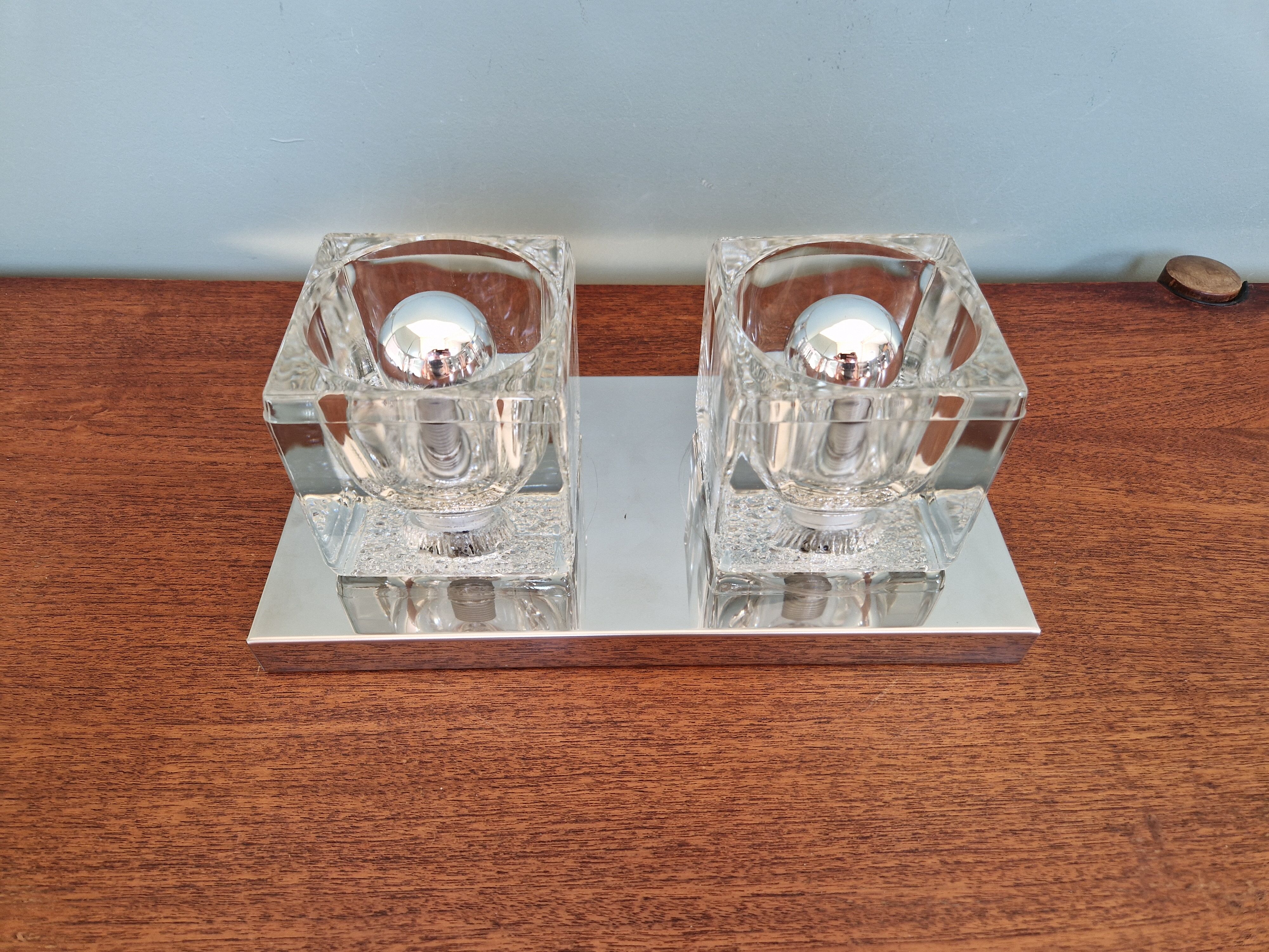 Applique murale double Ice Cube, Peill & Putzler, 1970