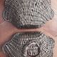 Vintage rattan shell box basket from the 1980s