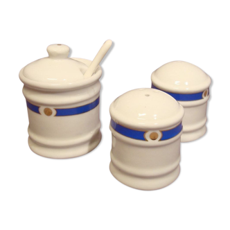 Salt and pepper salt shaker Porcelain Limoges Philippe deshoulieres
