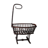 Old mahogany tinted exotic wooden cradle