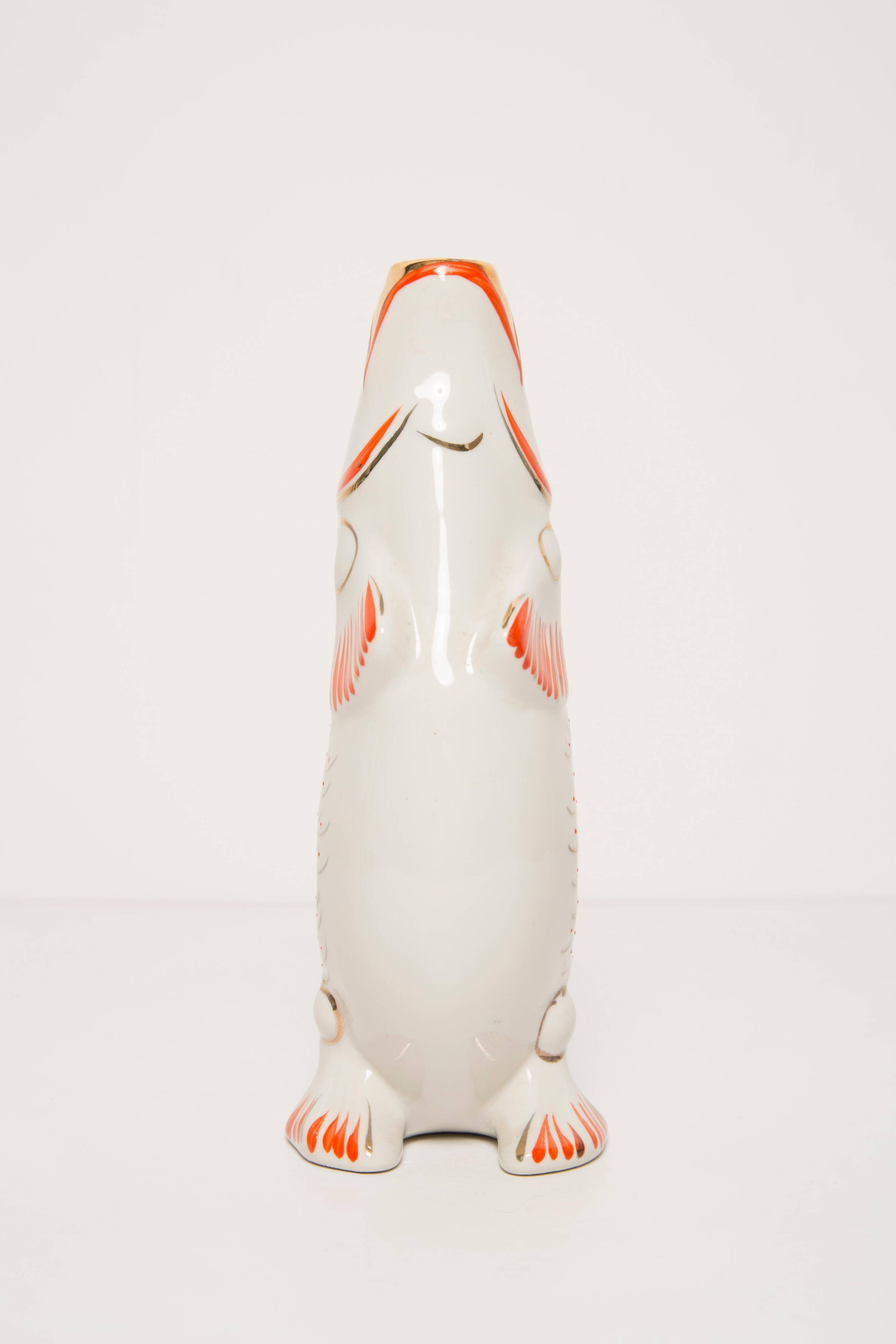 White Glass Fish Carafe/Vase