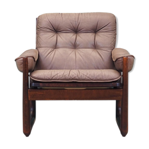 fauteuil en cuir, design danois, années 1960, fabriqué par Genega Møbler