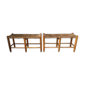 Pair of mulched benches