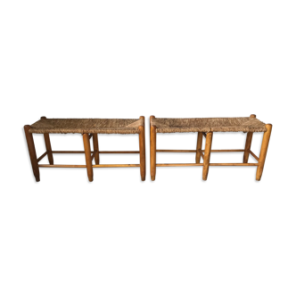 Pair of mulched benches