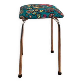 Upcycled vintage stool - Rainbow tree green