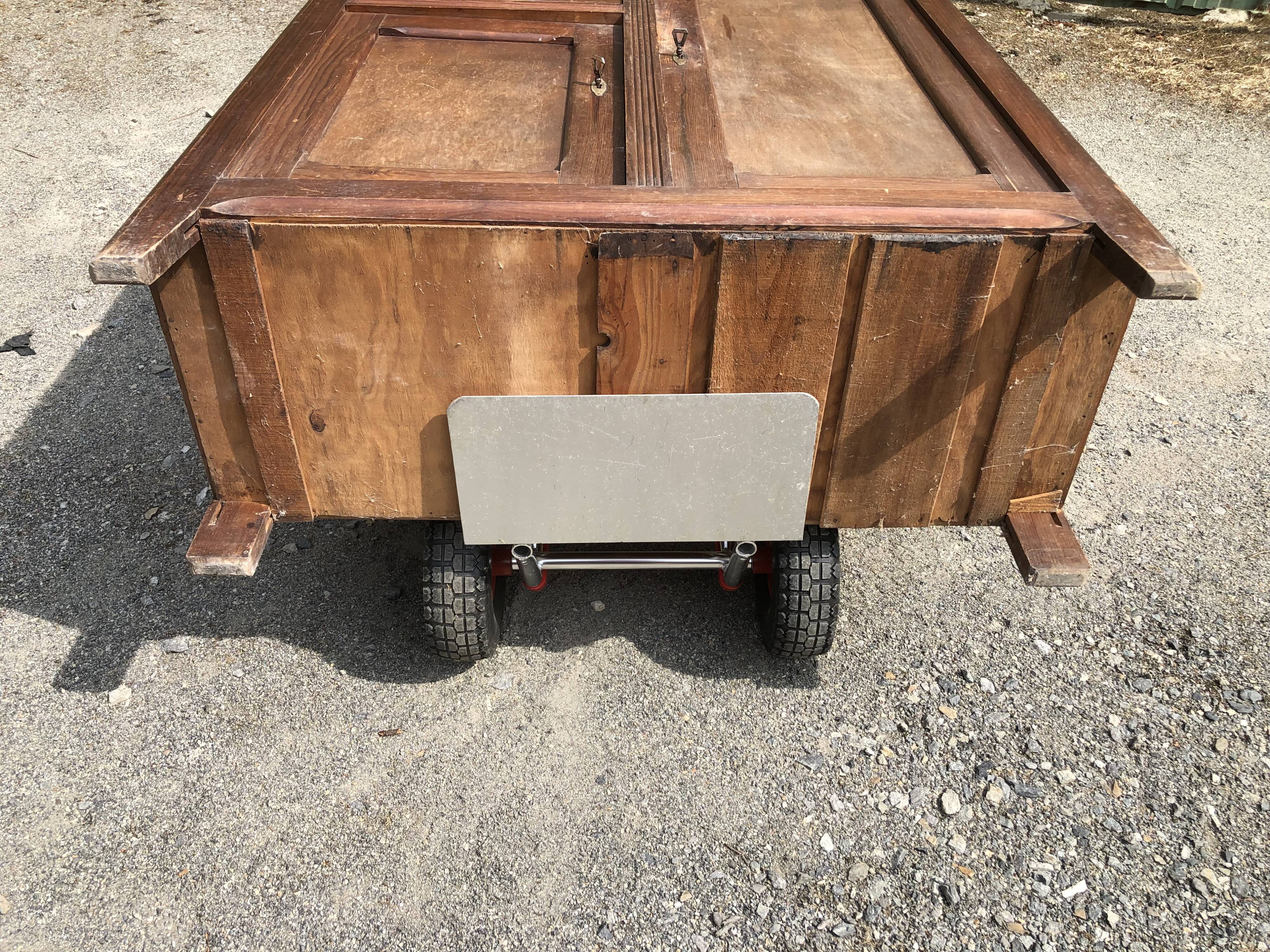 Vintage Parisian pine cabinet.