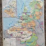 Old vintage British Isles /Benelux mdi map