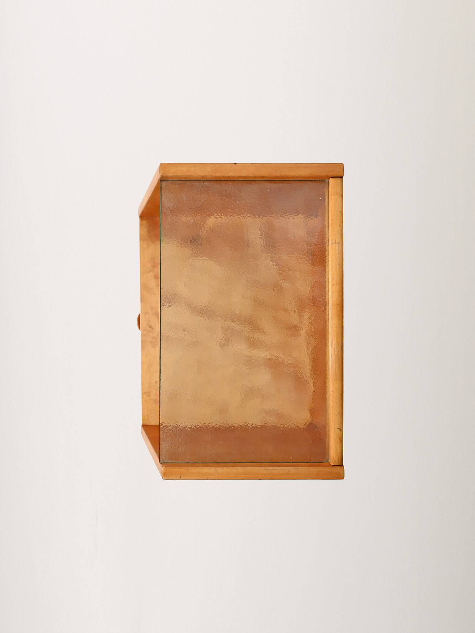 Vintage scandinavian bedside table in birch burl