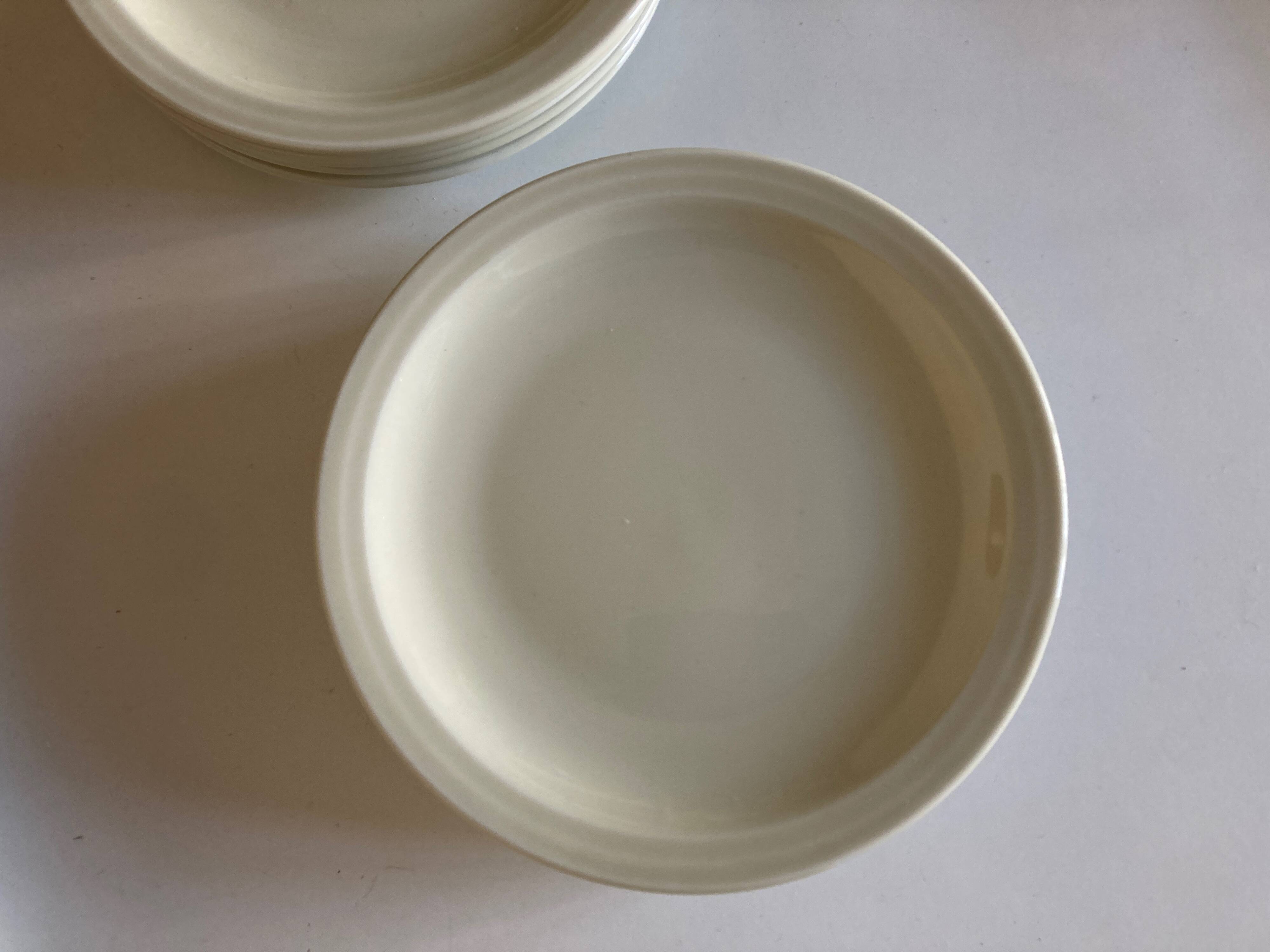 Set of 10 Havilland ivory modernist dessert plates 1960