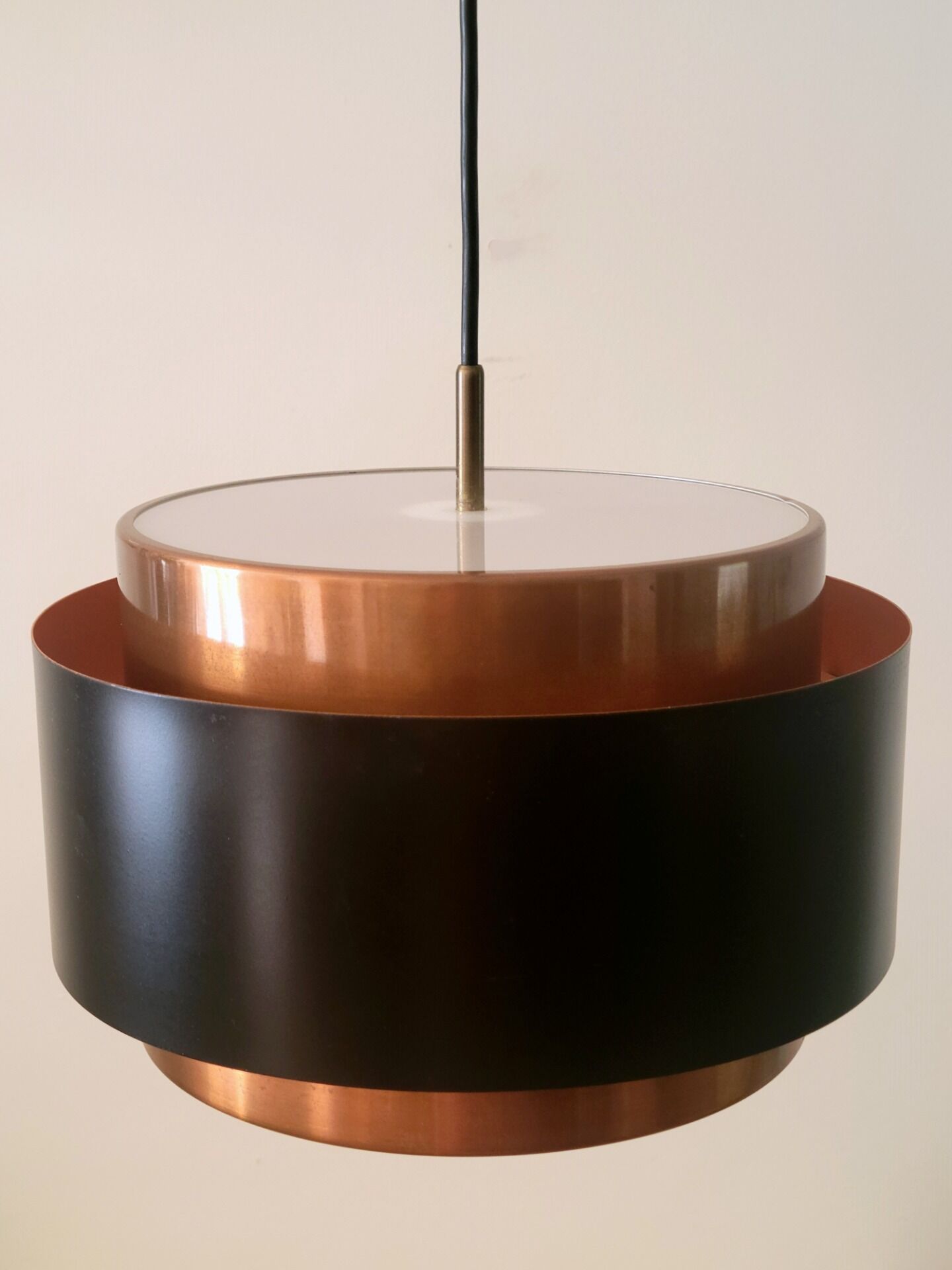 Fog & Mørup Saturn pendant lamp by Jo Hammerborg in copper & black, Danish design