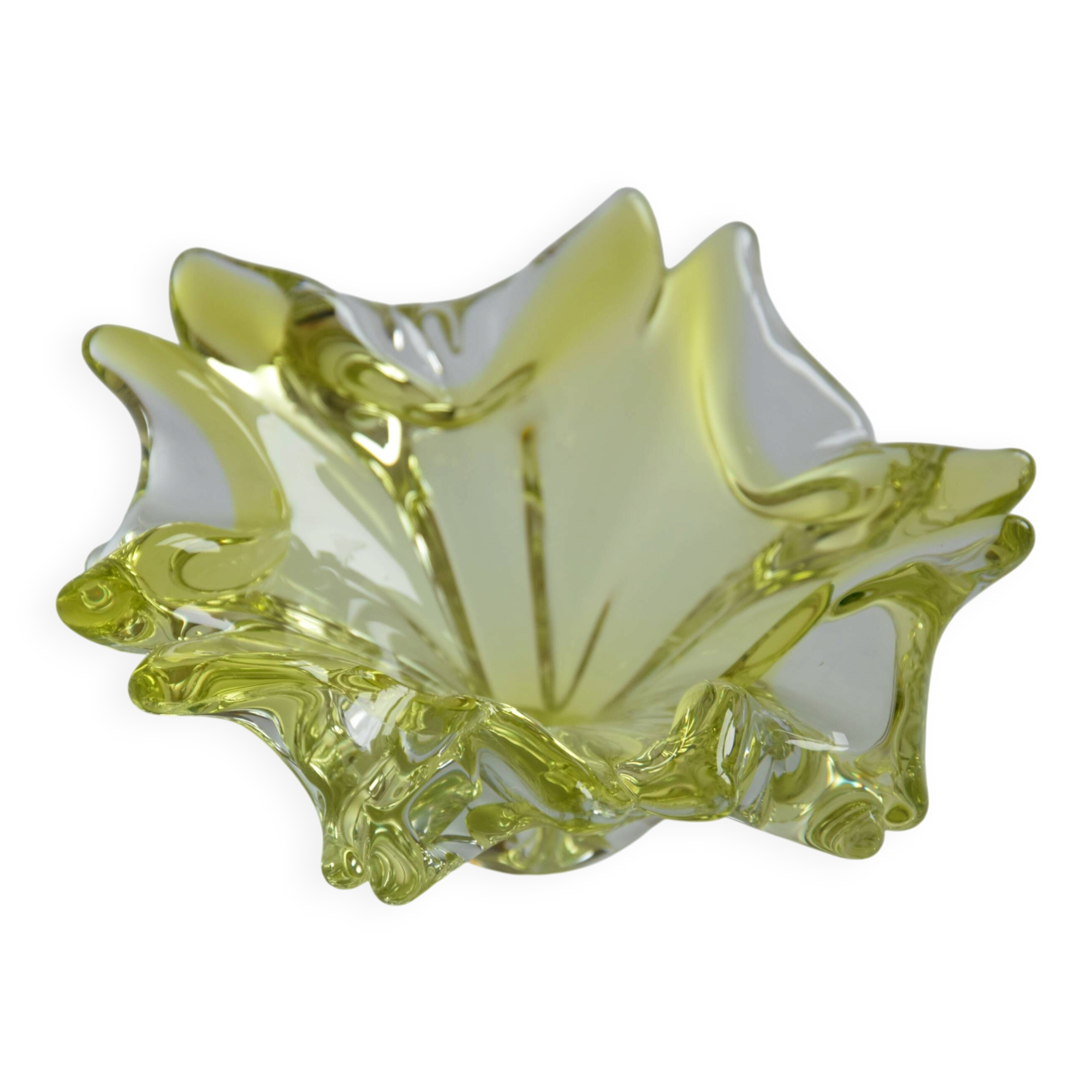 Jaroslav Taraba Art Glass Ashtray Bowl, Lednické Rovné Czechoslovakia