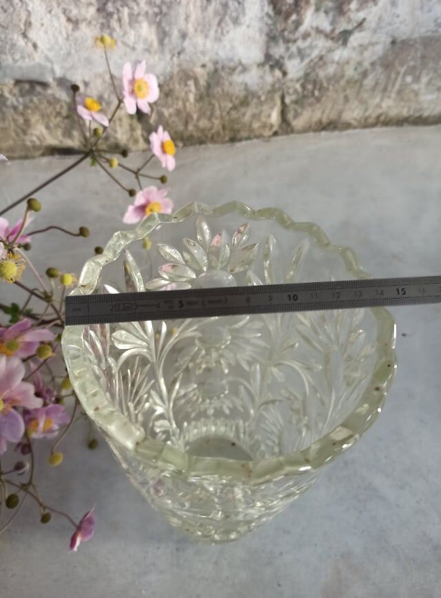 Four bohemian crystal vases